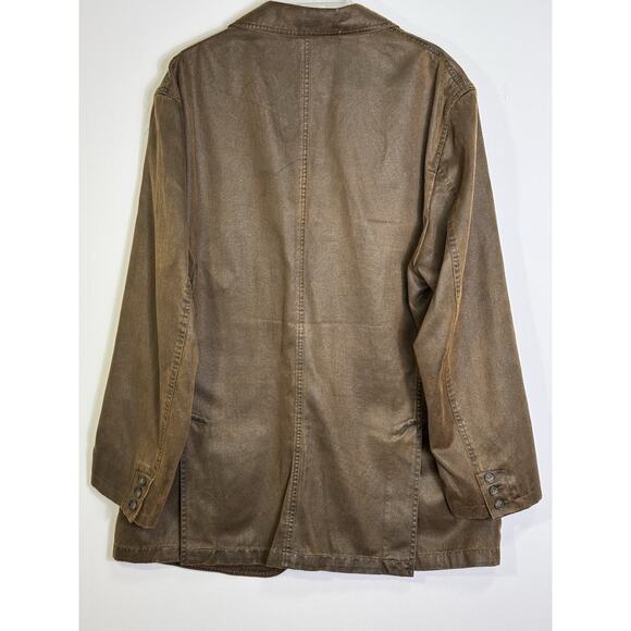 The Territory Ahead Men’s 44R Brown Vintage Style Waxed Canvas Blazer Barn Coat - Picture 8 of 10